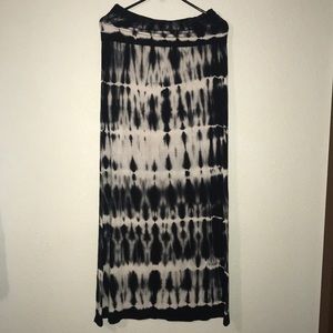 Blue and Black Striped Tye Dye
